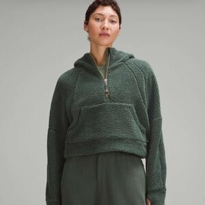 Lululemon Scuba Oversized Half-Zip Fleece Hoodie Dark Forest M/L Gold